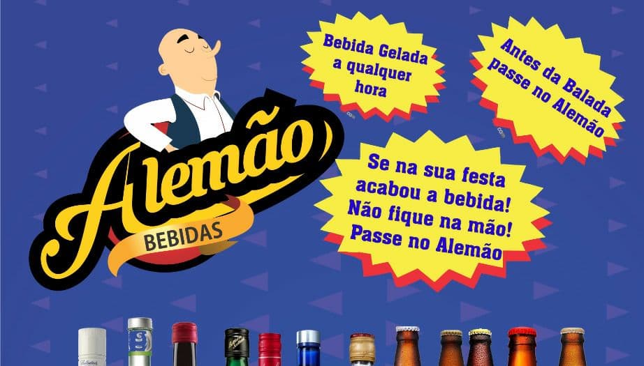 Se na sua festa acabou a bebida; Não fique na mão! Passe no Alemão.