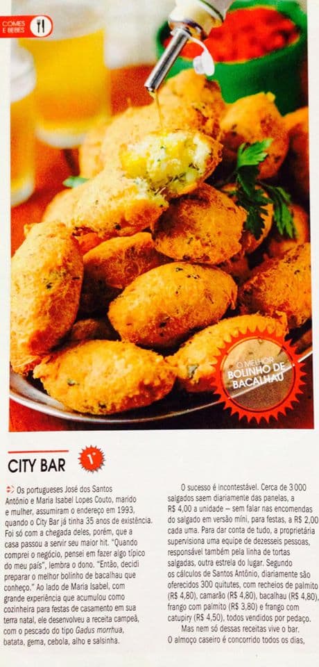 City Bar, o ponto de encontro para os admiradores de um bom petisco de boteco, na Julio de Mesquita, ha uma preciosidade gastronomica.